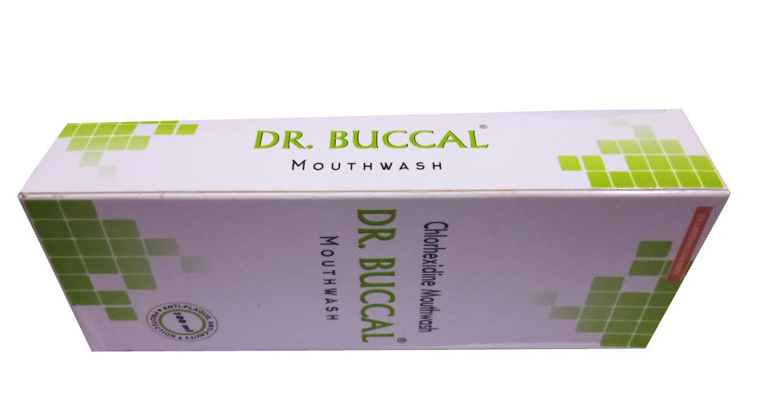 A front image of Dr Buccal Mouthwash